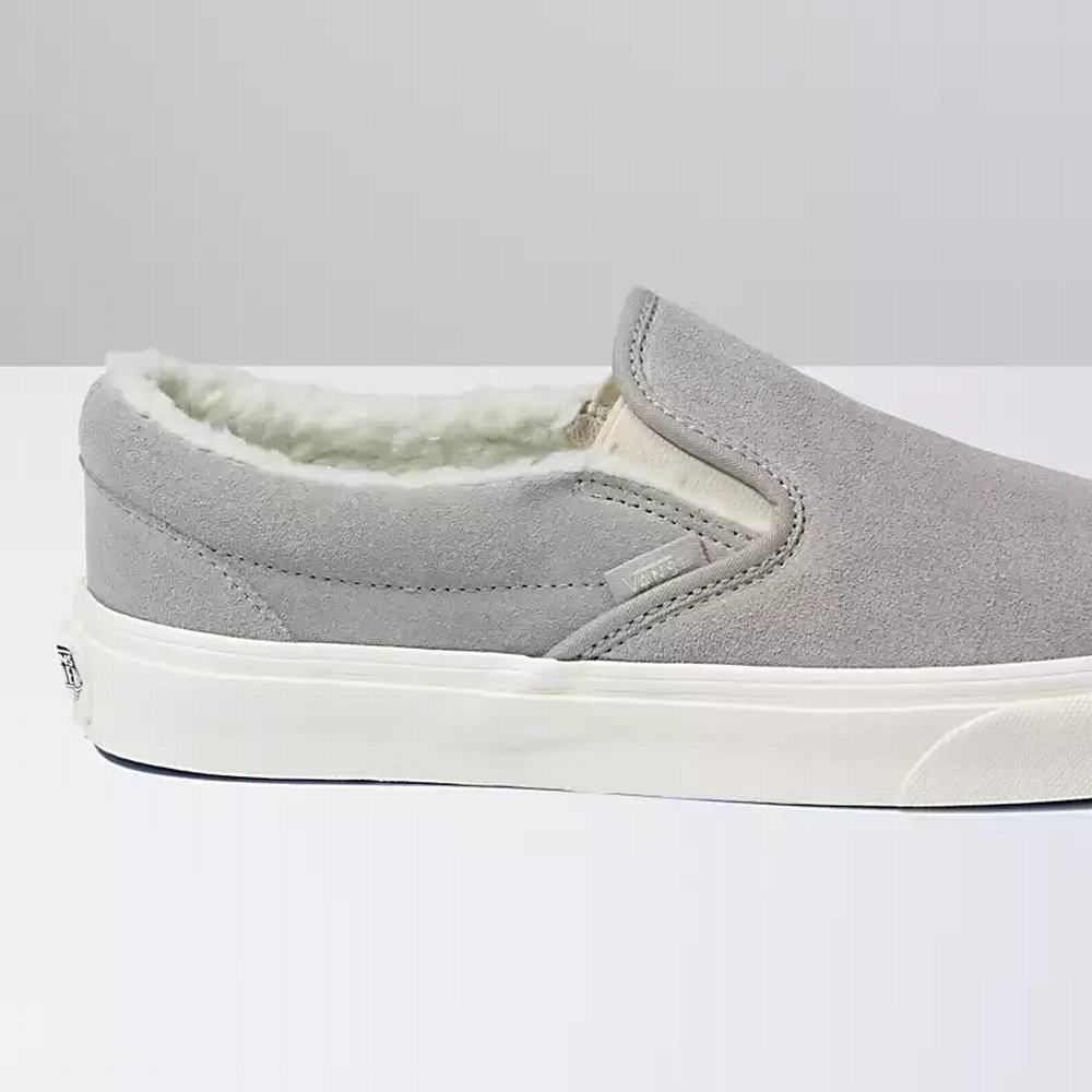 Men's Vans Cozy Hug Classic Slip On Shoes Grey | USA24071