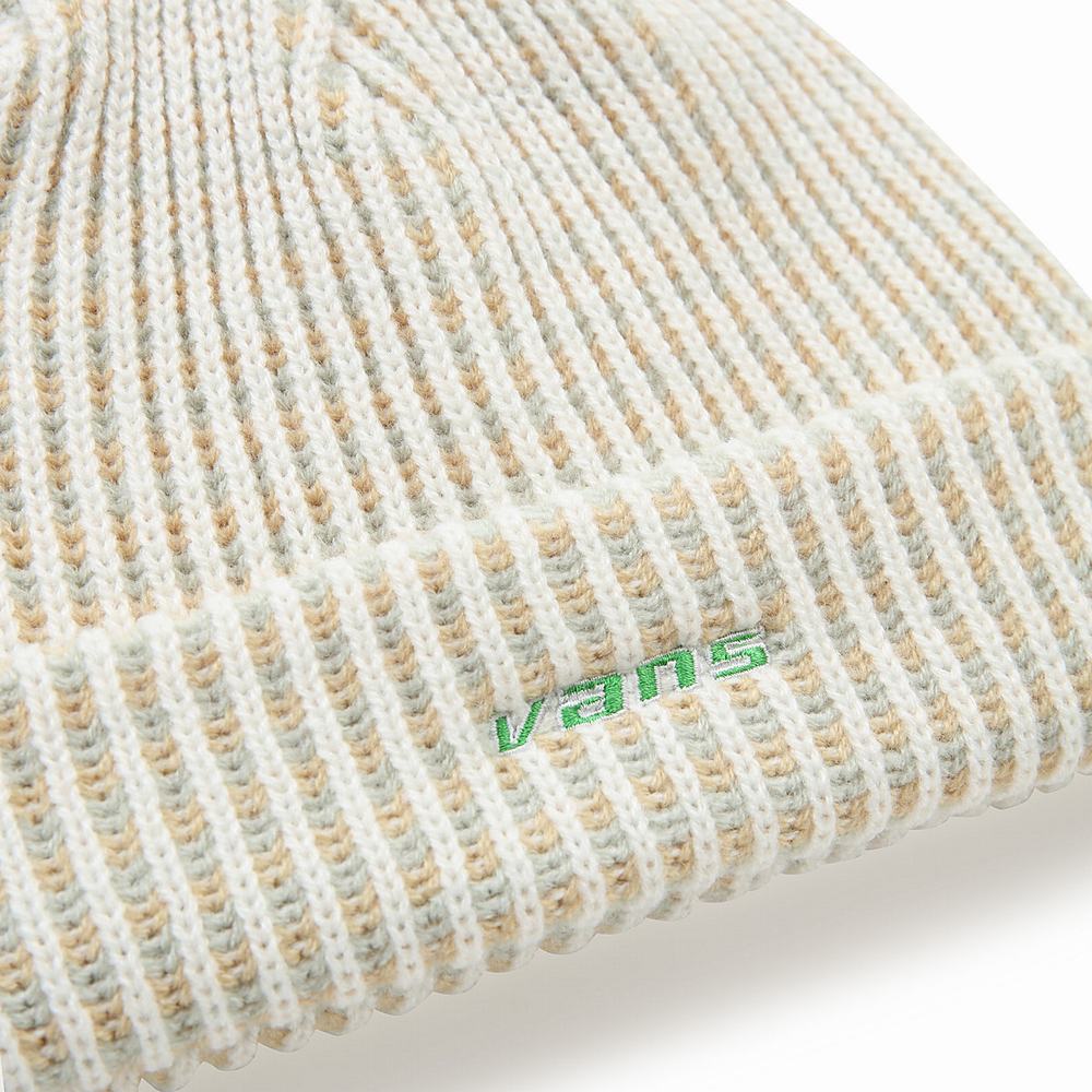 Men's Vans Crafton Cuff Beanie White | USA10742