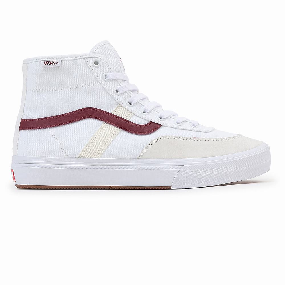 Men's Vans Crockett High High Top Shoes White / Beige | USA35718