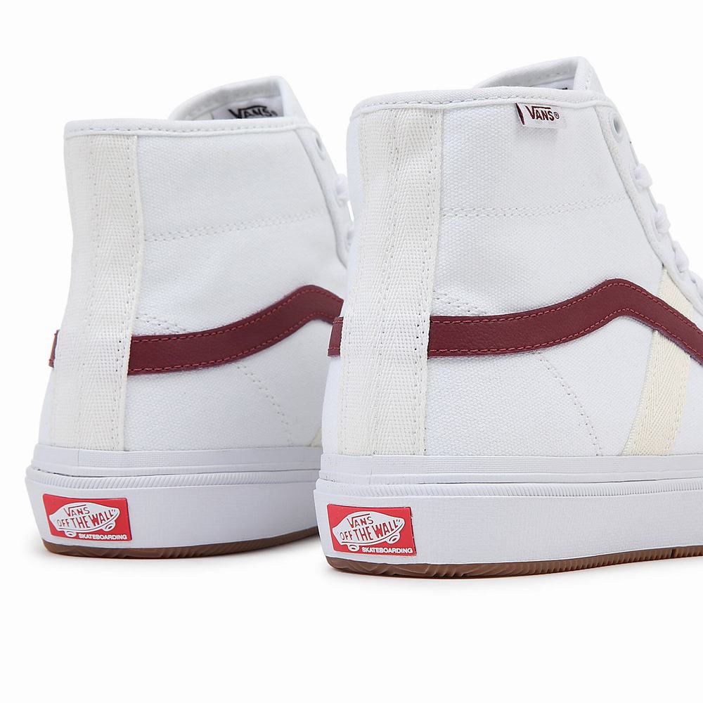 Men's Vans Crockett High High Top Shoes White / Beige | USA35718