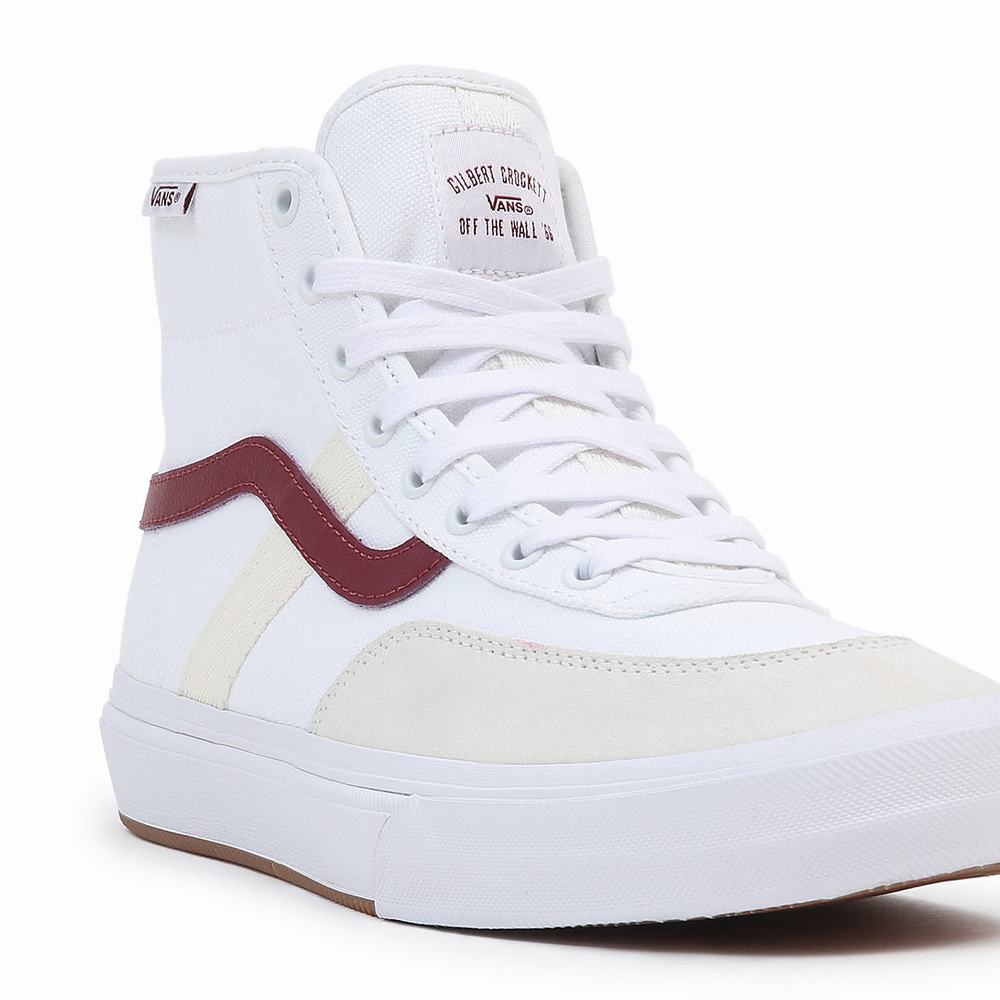 Men's Vans Crockett High High Top Shoes White / Beige | USA35718