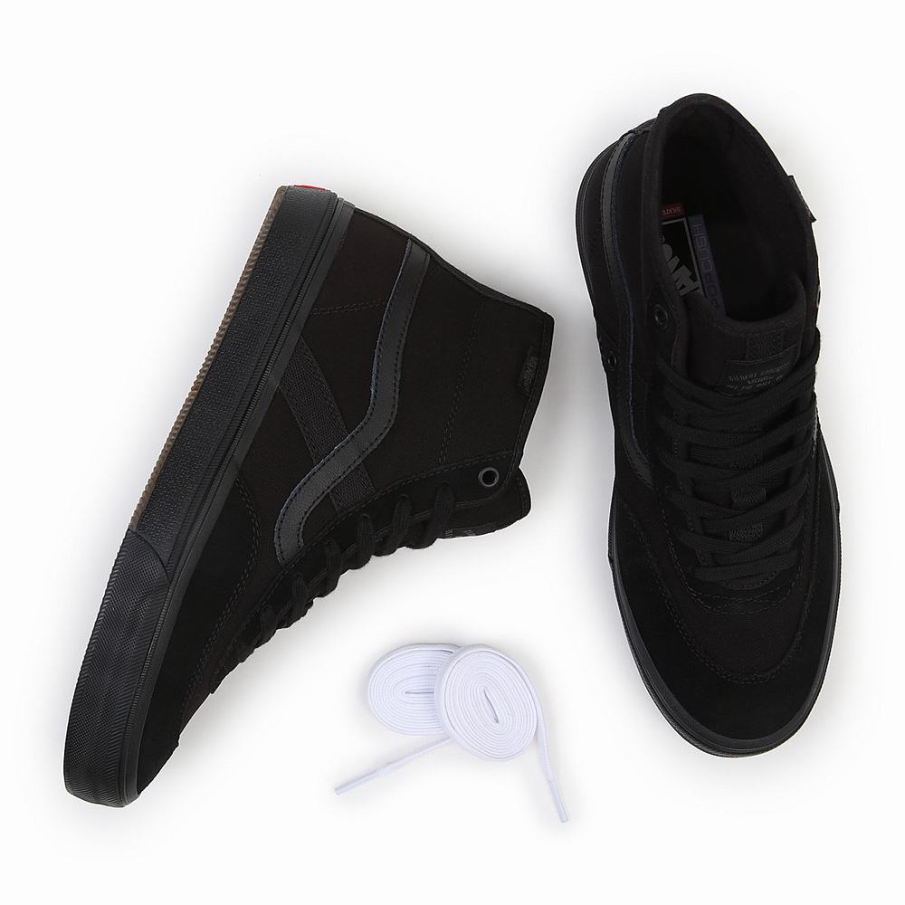 Men's Vans Crockett High Sneakers Black | USA07324