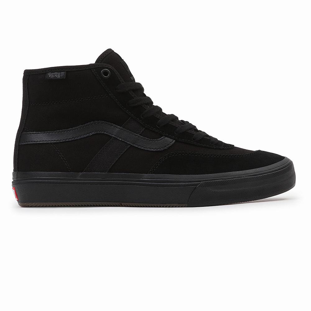 Men's Vans Crockett High Sneakers Black | USA07324