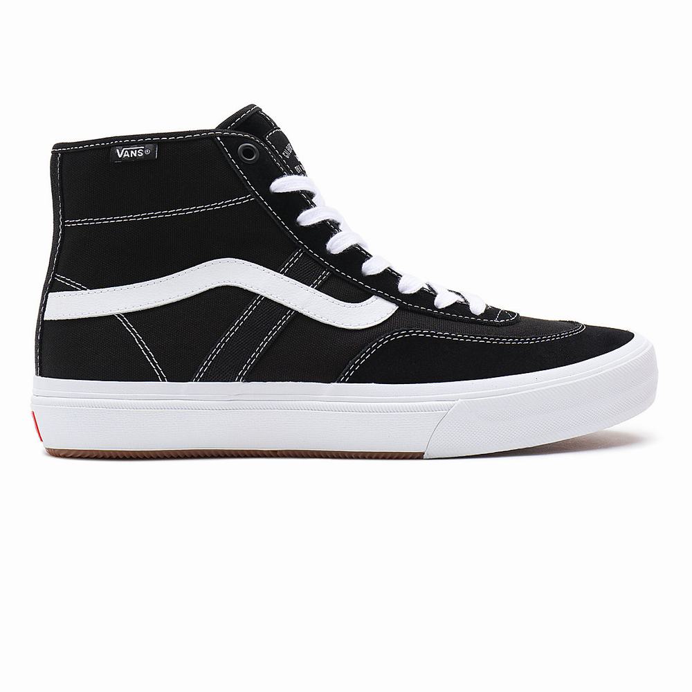 Men's Vans Crockett High Sneakers Black | USA87605