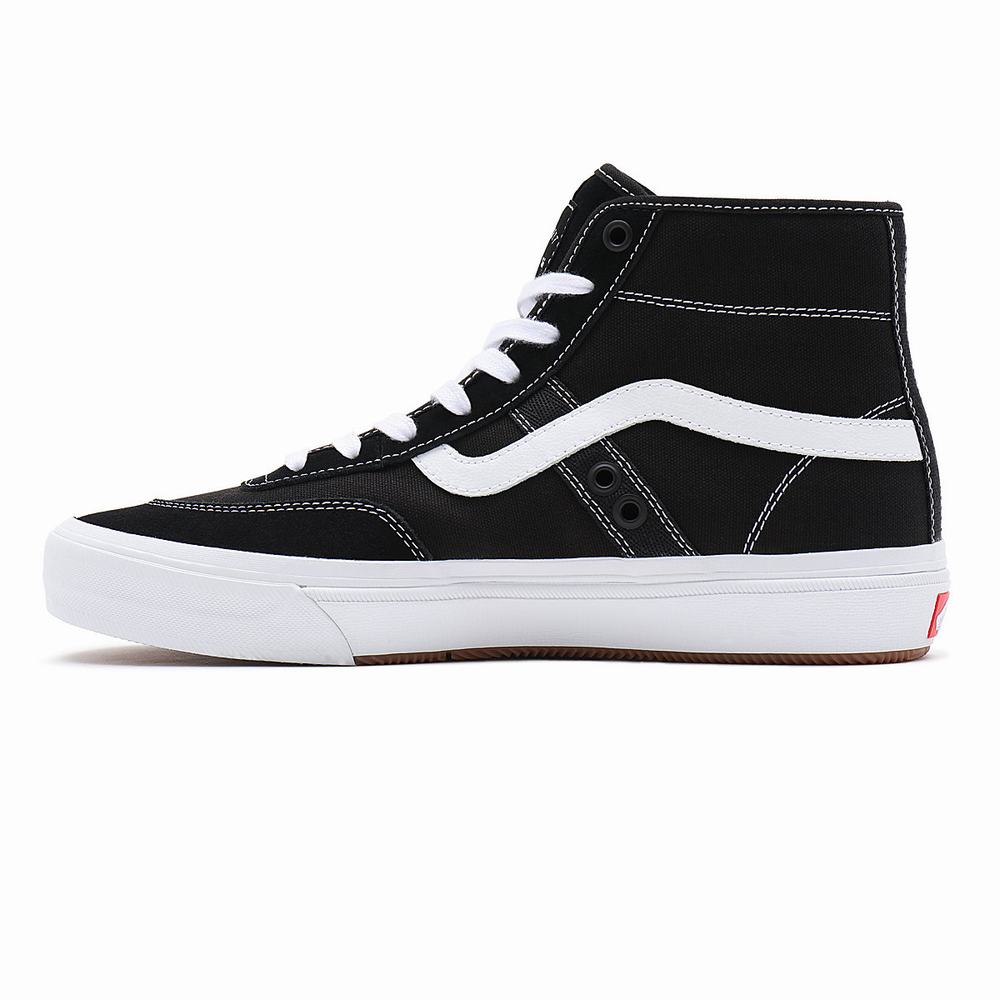 Men's Vans Crockett High Sneakers Black | USA87605