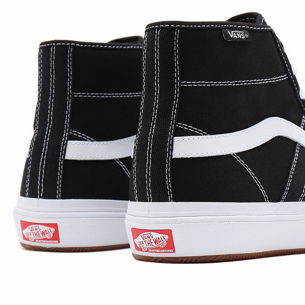 Men's Vans Crockett High Sneakers Black | USA87605