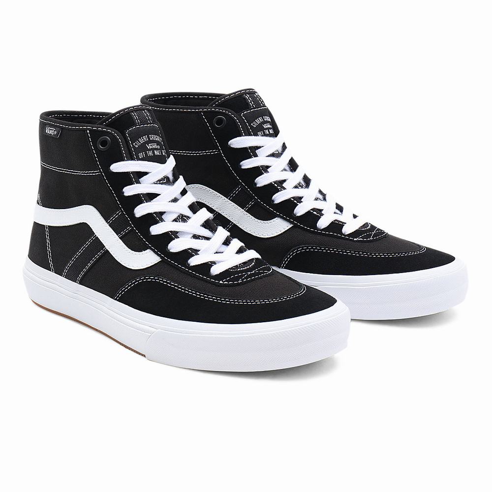 Men\'s Vans Crockett High Sneakers Black | USA87605