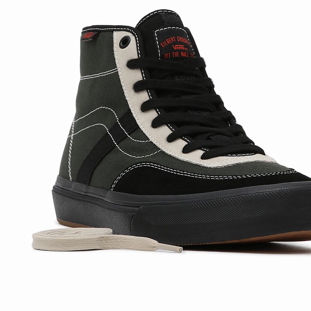 Men's Vans Crockett High Sneakers Green | USA31896