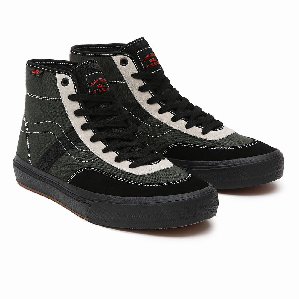 Men\'s Vans Crockett High Sneakers Green | USA31896