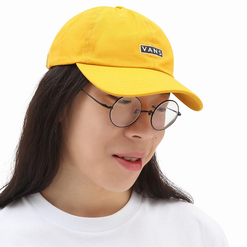 Men's Vans Curved Bill Jockey Hats Yellow / Orange | USA72413