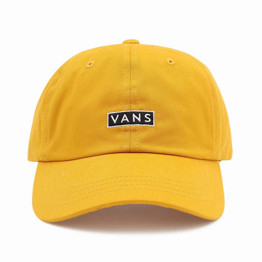 Men\'s Vans Curved Bill Jockey Hats Yellow / Orange | USA72413