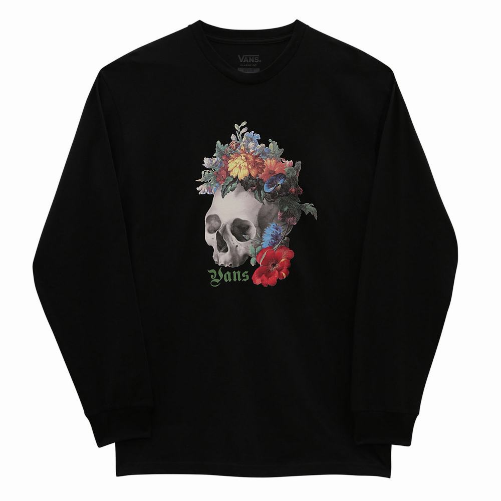 Men's Vans Death Blooms T Shirts Black | USA58637