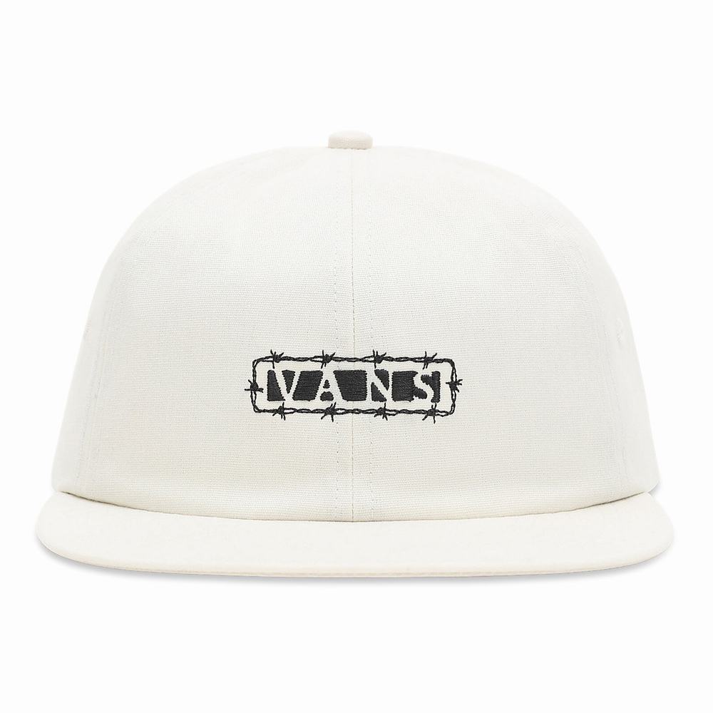 Men\'s Vans Desert Jockey Hats White | USA74209