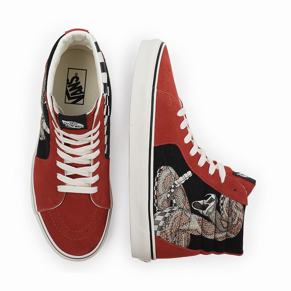 Men's Vans Desert SK8-Hi Sneakers Red | USA74068