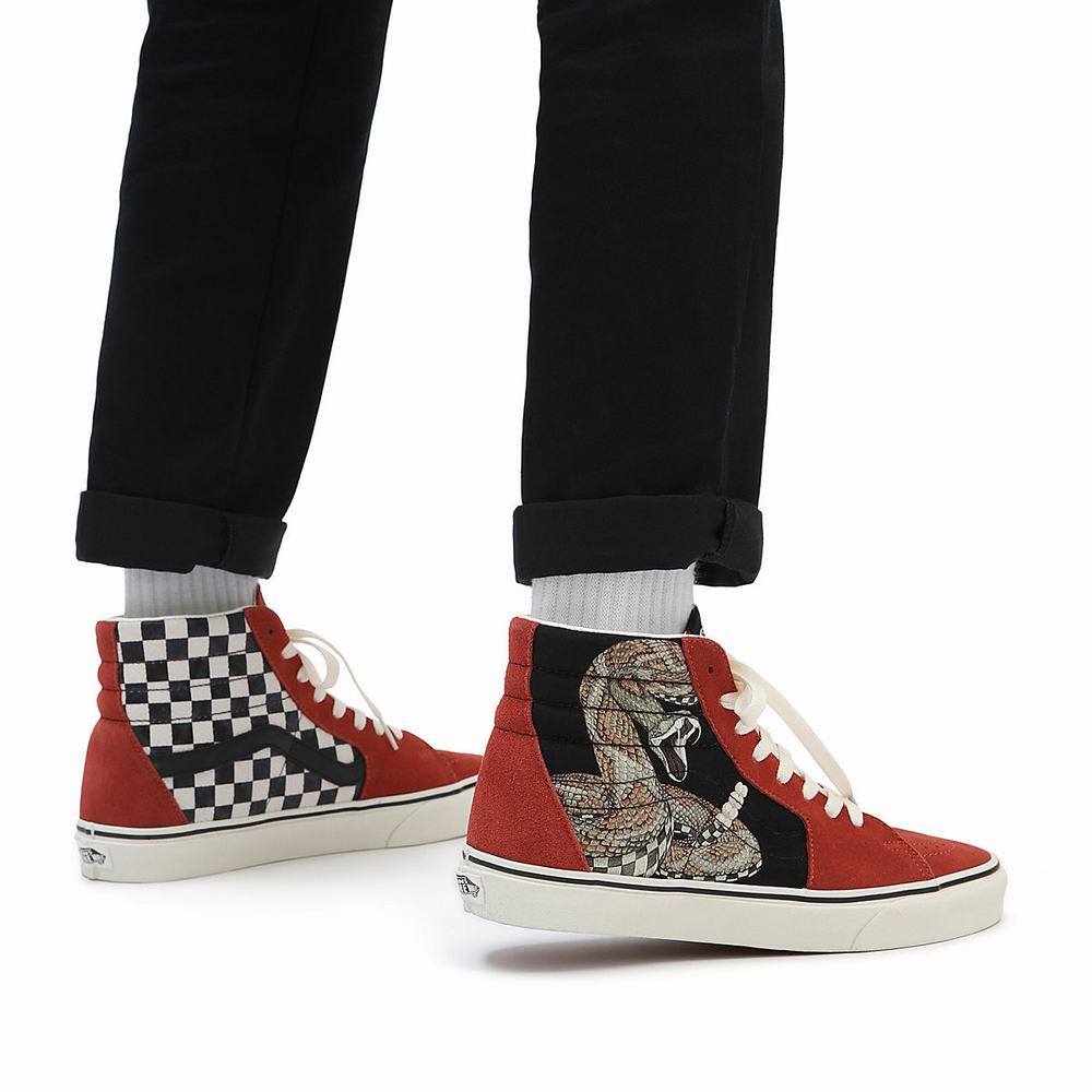 Men's Vans Desert SK8-Hi Sneakers Red | USA74068