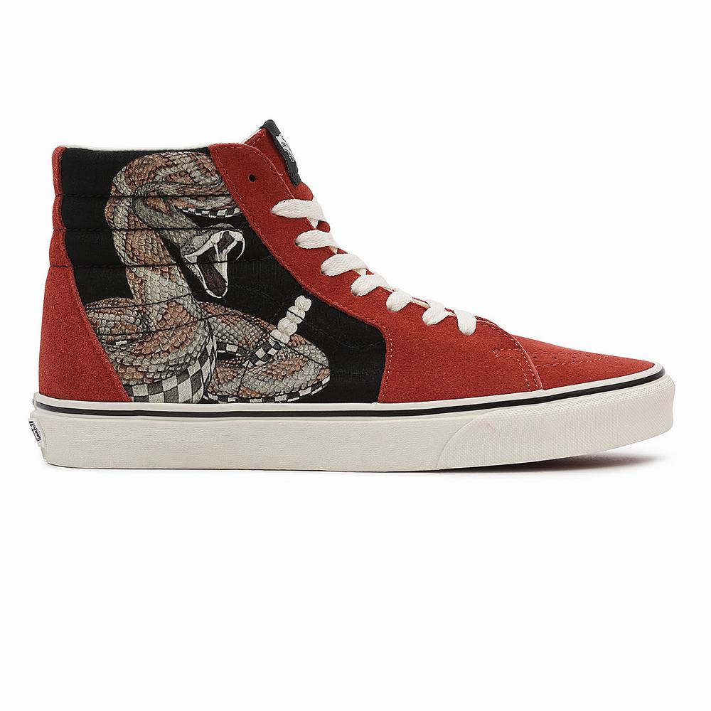 Men's Vans Desert SK8-Hi Sneakers Red | USA74068