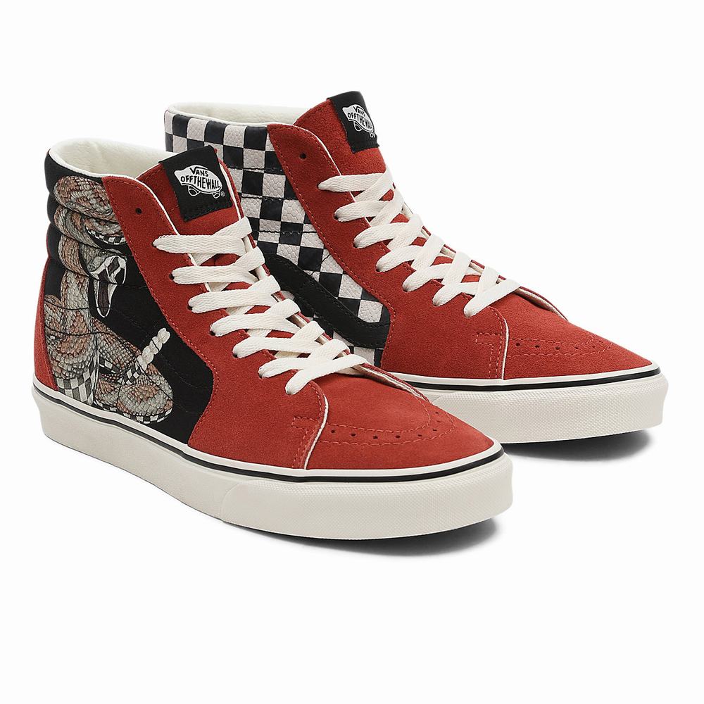 Men\'s Vans Desert SK8-Hi Sneakers Red | USA74068