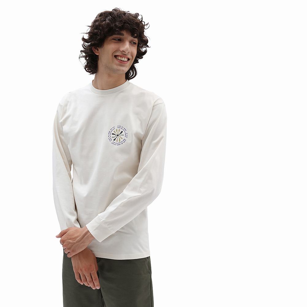 Men's Vans Divine Energy Long Sleeve T Shirts White | USA49763