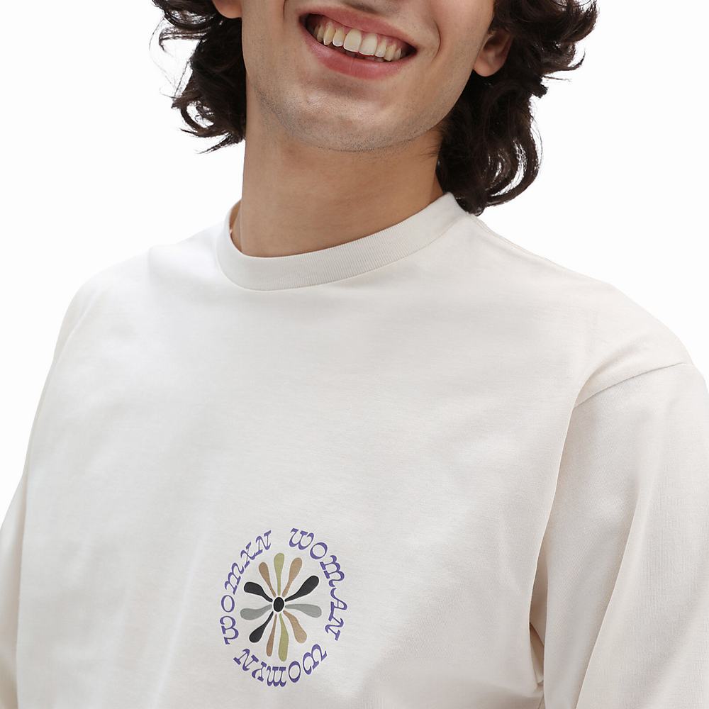 Men's Vans Divine Energy Long Sleeve T Shirts White | USA49763