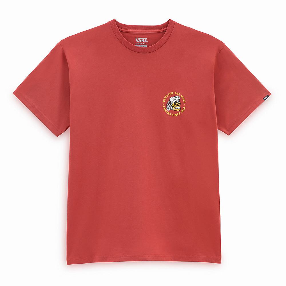 Men's Vans Drain Em Dry T Shirts Red | USA30652