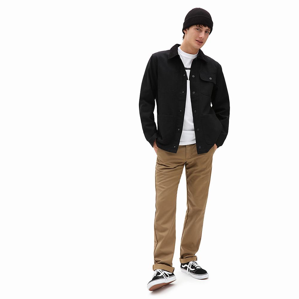 Men's Vans Drill Chore Coats Black | USA90731