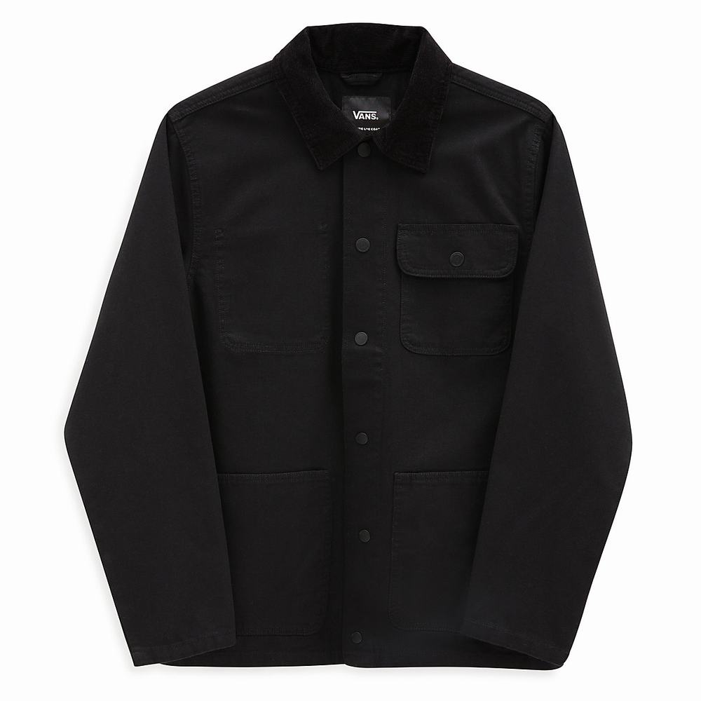 Men's Vans Drill Chore Coats Black | USA90731