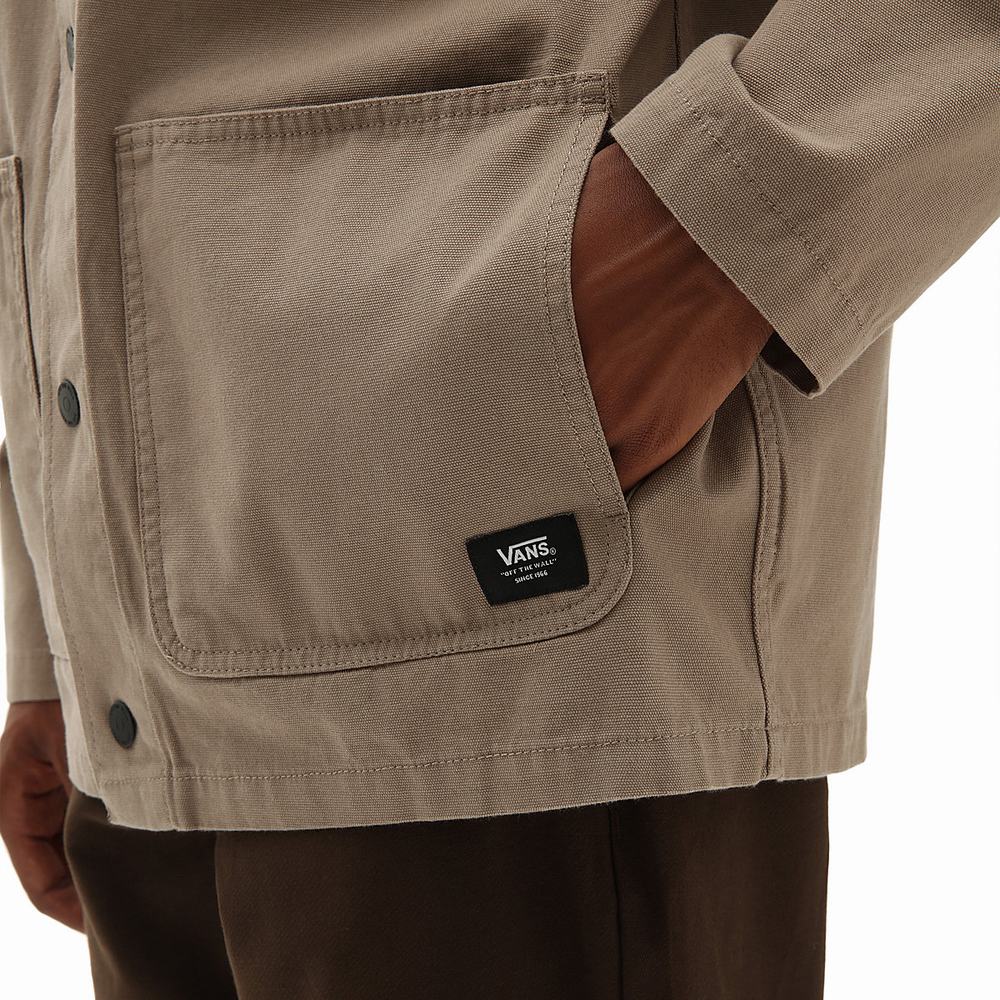 Men's Vans Drill Chore Coats Brown / Beige | USA24768