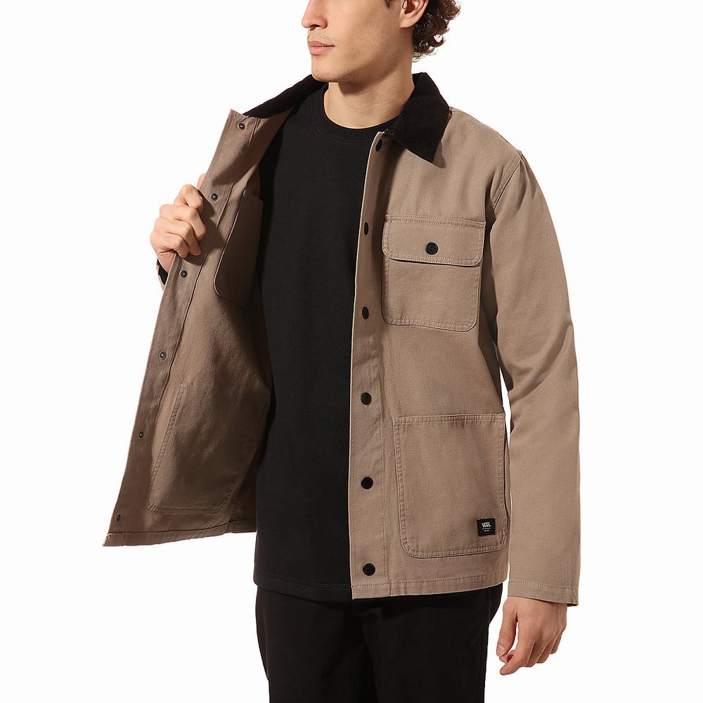 Men's Vans Drill Chore Coats Brown / Beige | USA24768