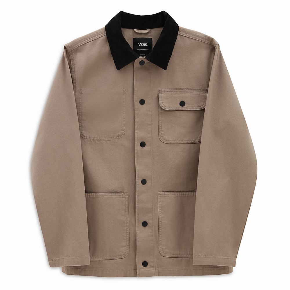 Men's Vans Drill Chore Coats Brown / Beige | USA24768