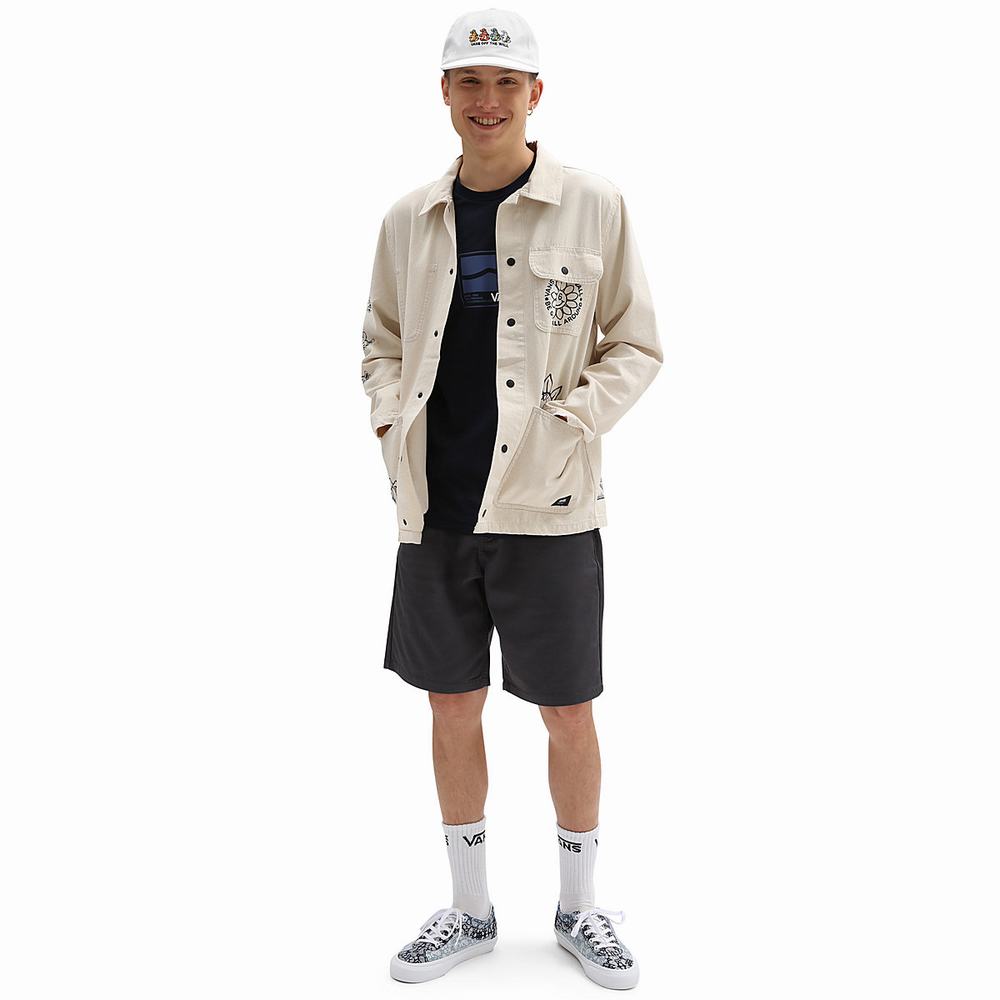 Men's Vans Drill Chore Coats White | USA79364