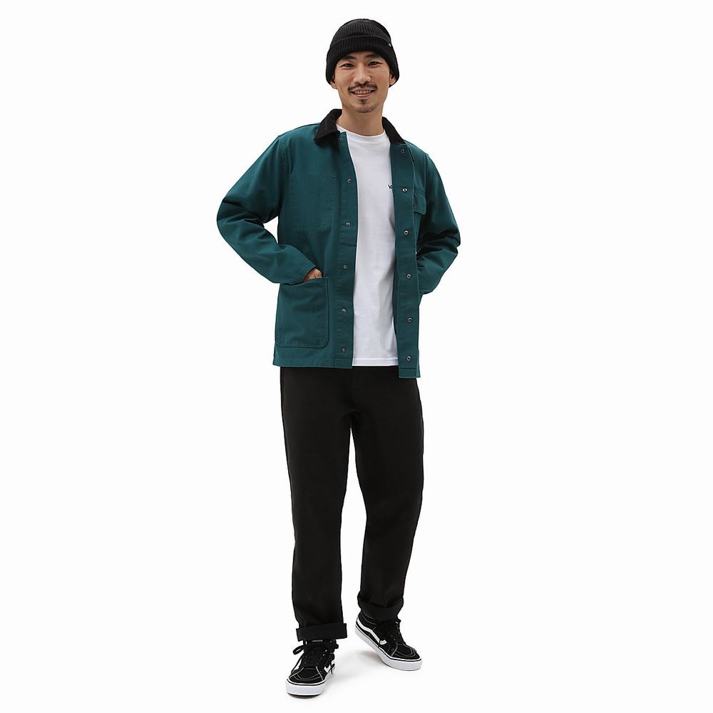 Men's Vans Drill Chore Jackets Blue | USA36451