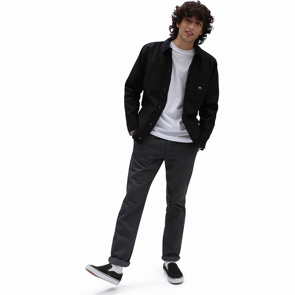 Men's Vans Drill Chore Lined Coats Black | USA37128