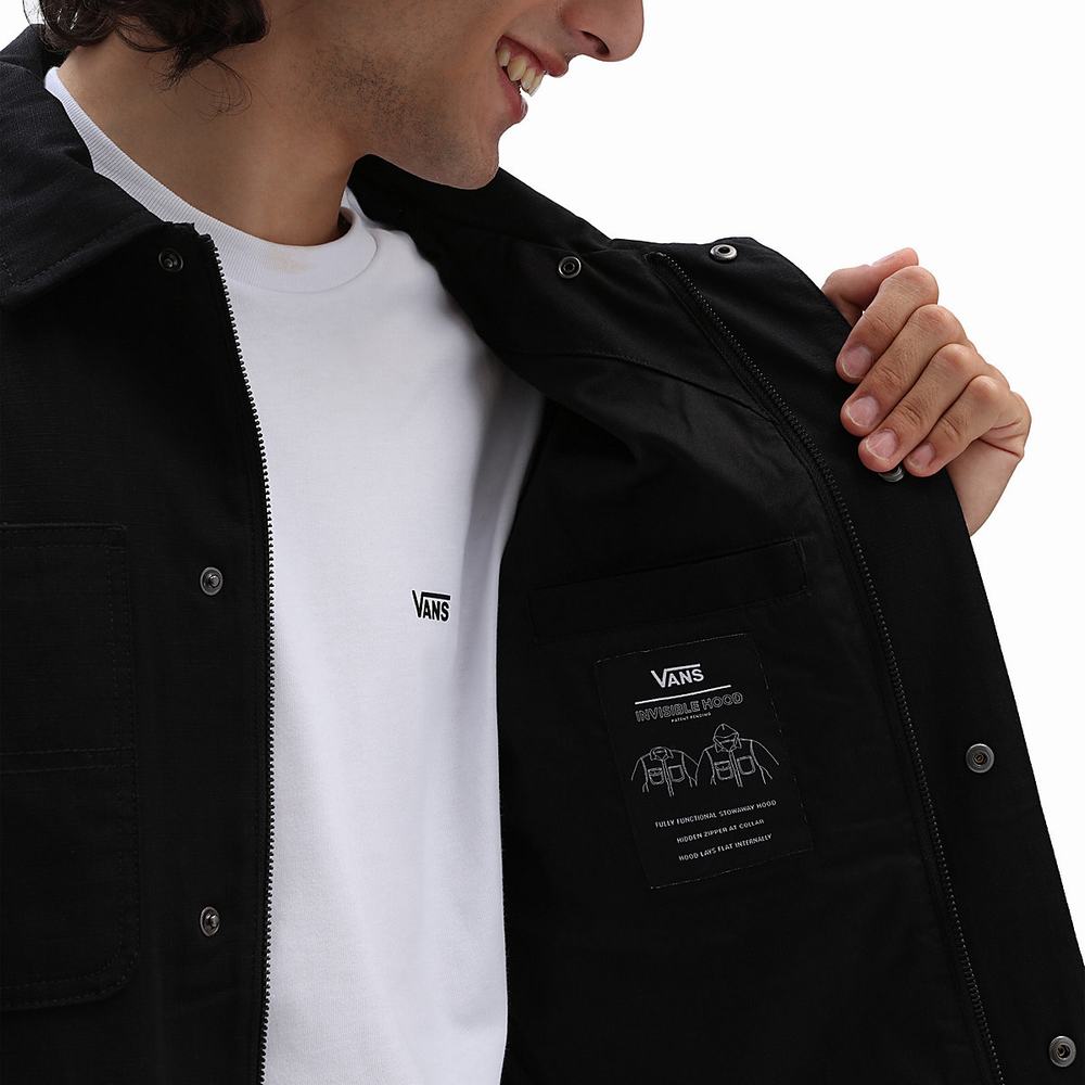 Men's Vans Drill Chore Lined Coats Black | USA37128