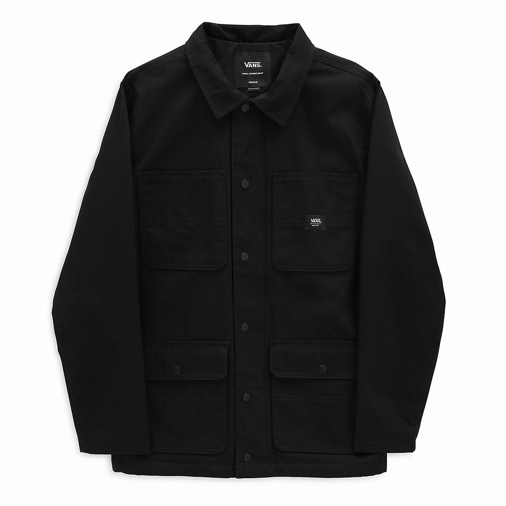 Men's Vans Drill Chore Lined Coats Black | USA37128