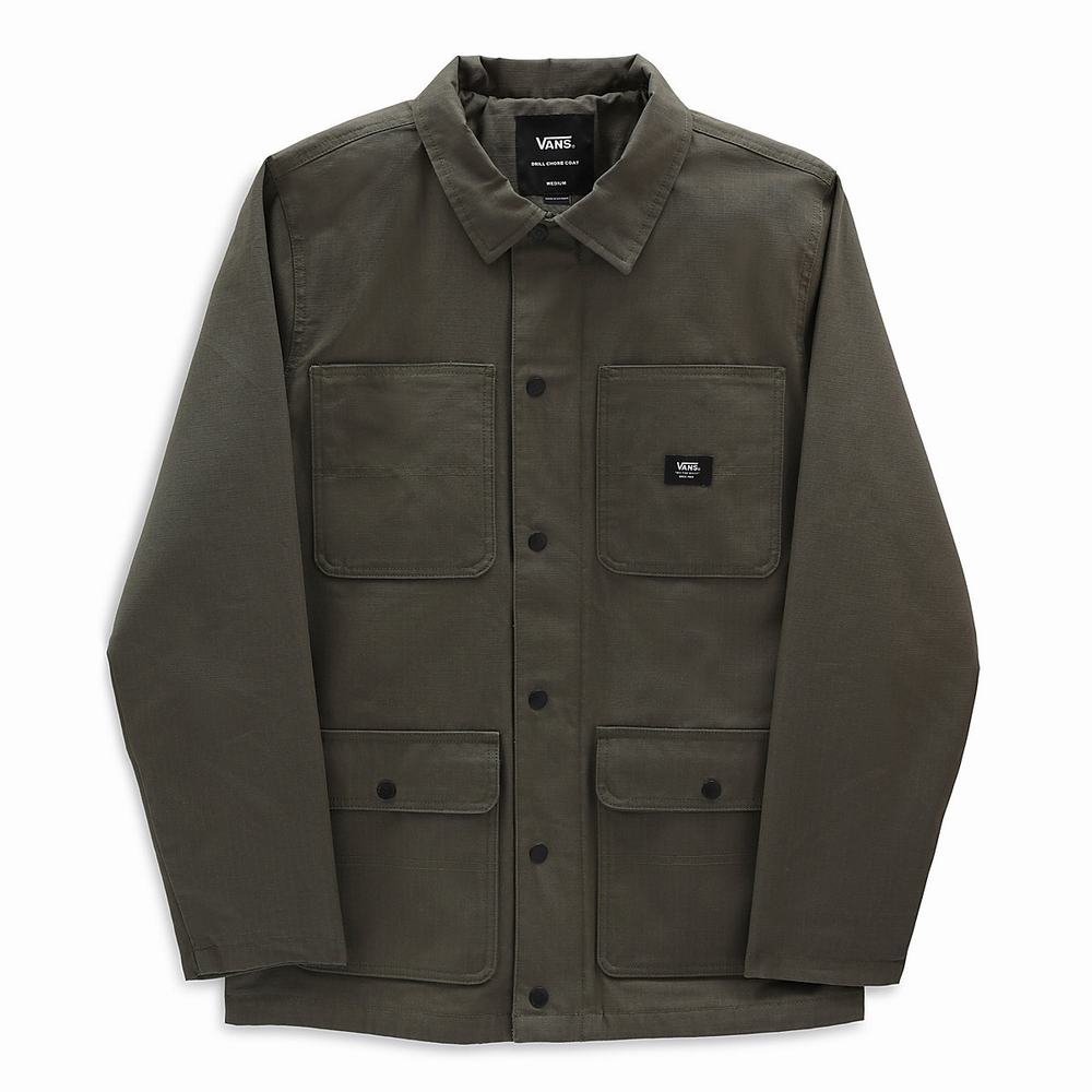 Men's Vans Drill Chore Lined Coats Green | USA57930