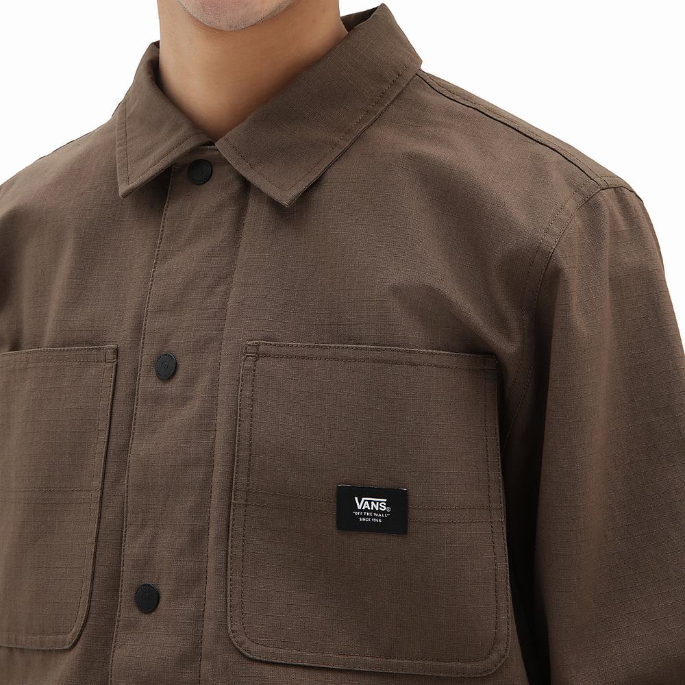 Men's Vans Drill Chore Lined Jackets Brown | USA08632