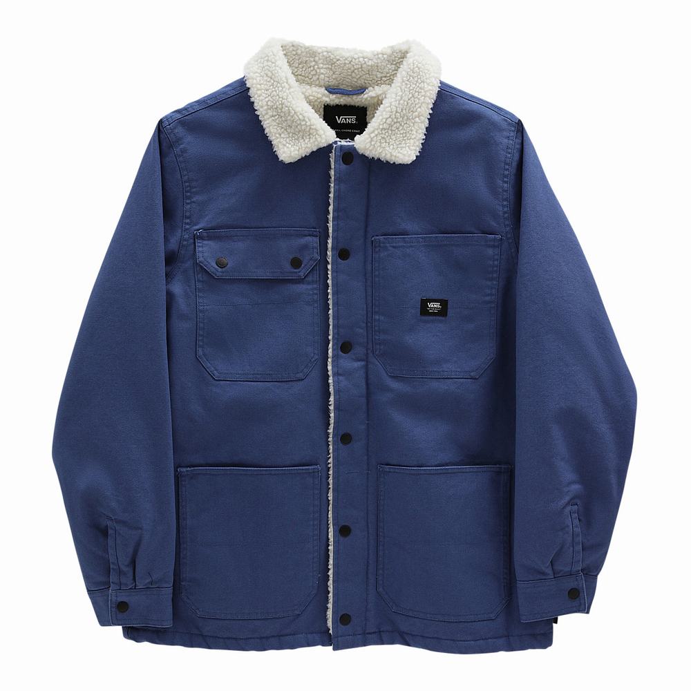 Men's Vans Drill Chore Sherpa Coats Blue | USA91630