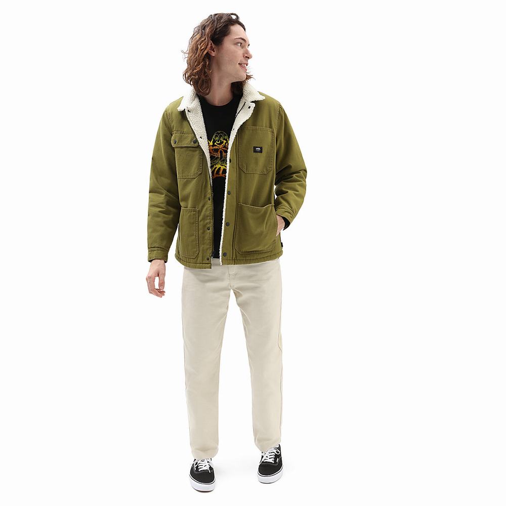 Men's Vans Drill Chore Sherpa Jackets Green | USA13865