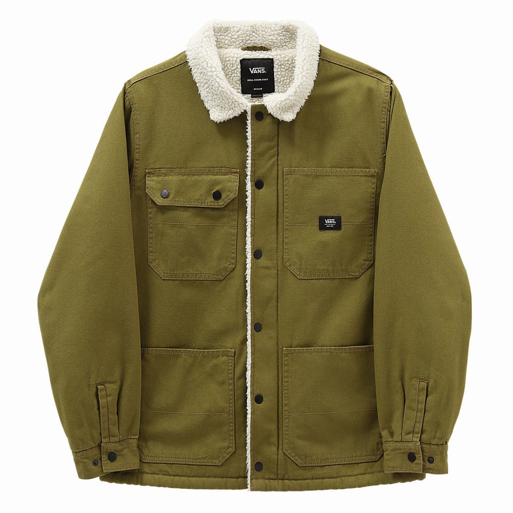 Men's Vans Drill Chore Sherpa Jackets Green | USA13865