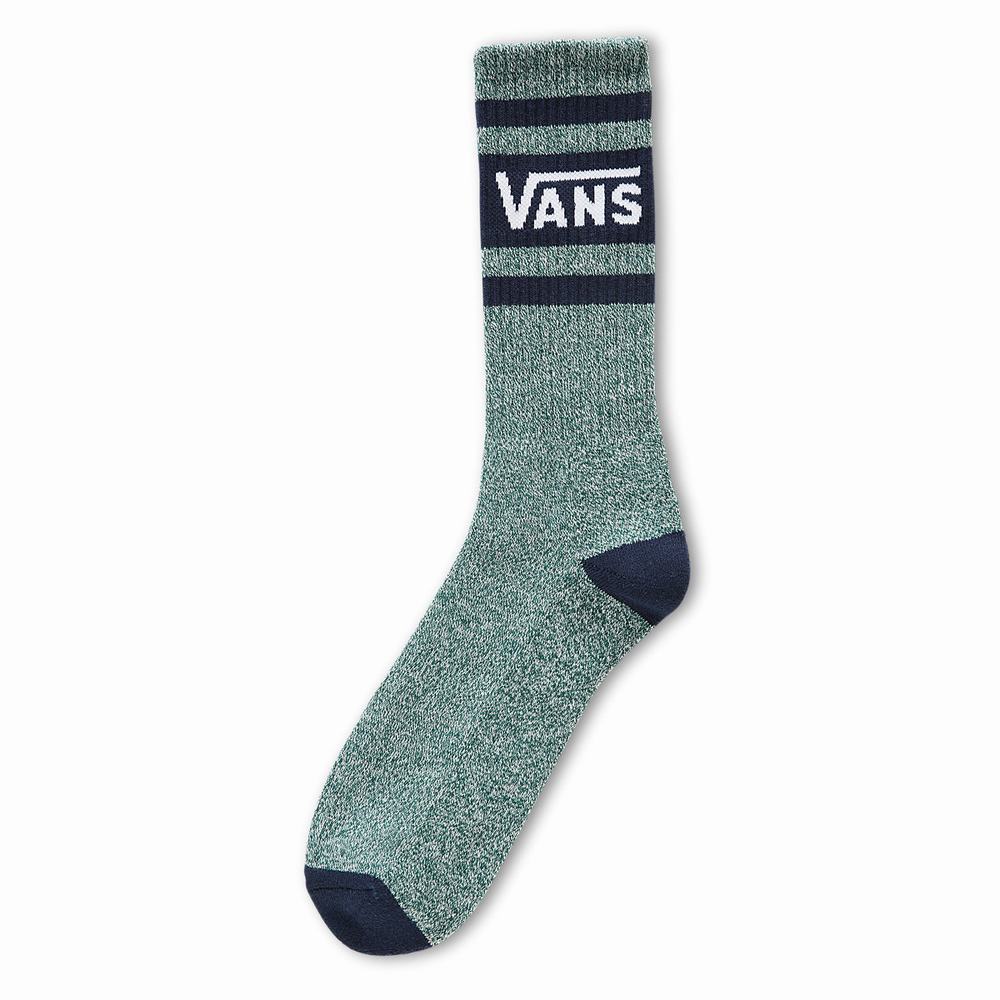 Men\'s Vans Drop V Crew (1 Pair) Socks Green | USA59084