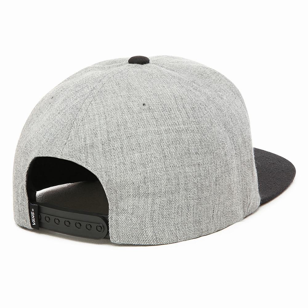 Men's Vans Drop V Snapback Hats Grey | USA80564