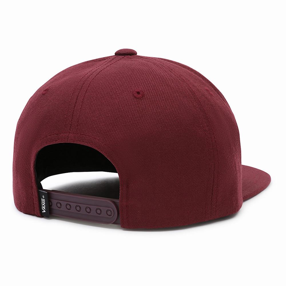 Men's Vans Drop V Snapback Hats Red | USA57389