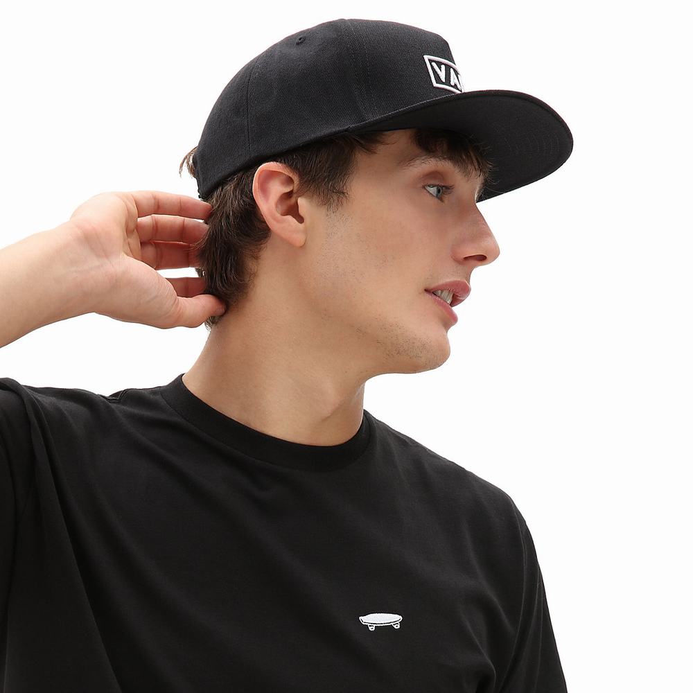 Men's Vans Easy Box Snapback Hats Black | USA25034