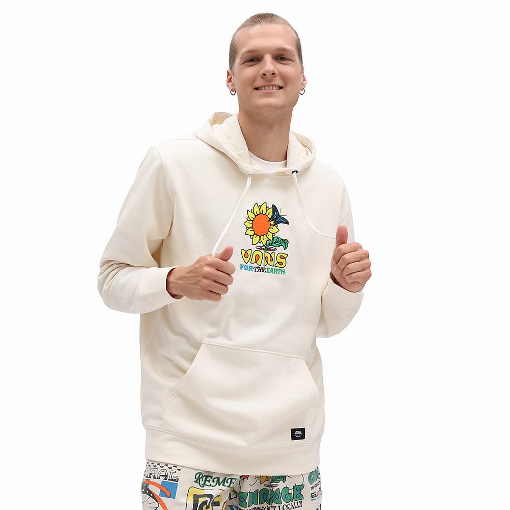 Men\'s Vans Eco Positivity Pullover White | USA84019