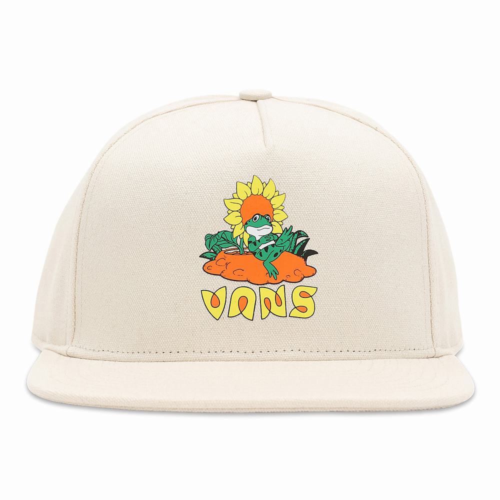 Men\'s Vans Eco Positivity Snapback Hats White | USA23986