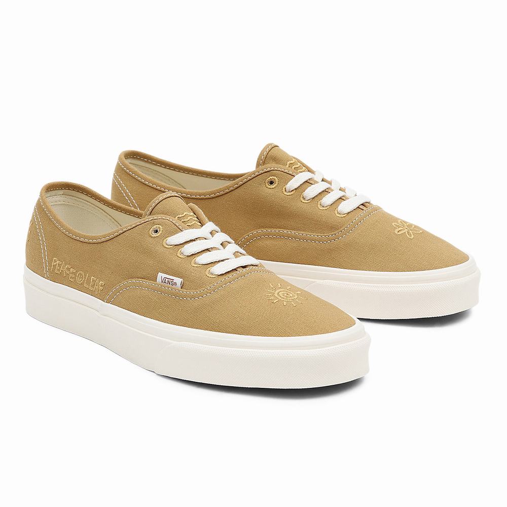 Men\'s Vans Eco Theory Authentic Sneakers Beige | USA01425