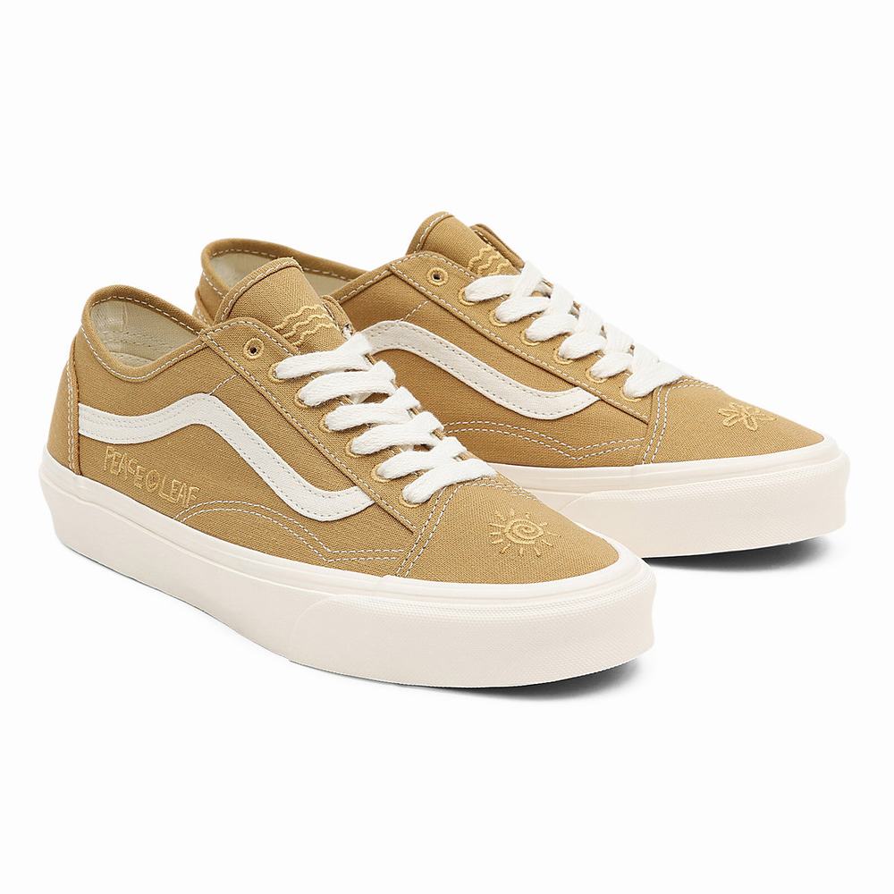 Men\'s Vans Eco Theory Old Skool Tapered Sneakers Beige | USA90473