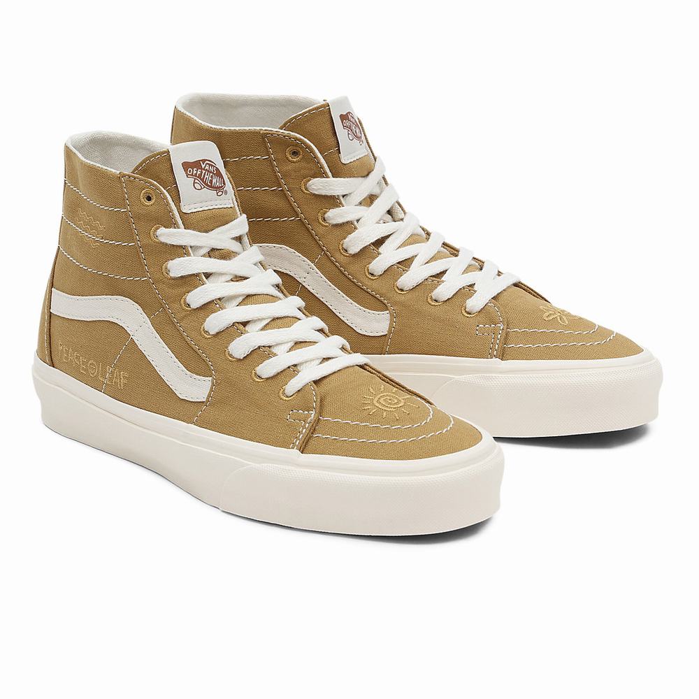 Men\'s Vans Eco Theory Sk8-Hi Tapered Sneakers Beige | USA14872