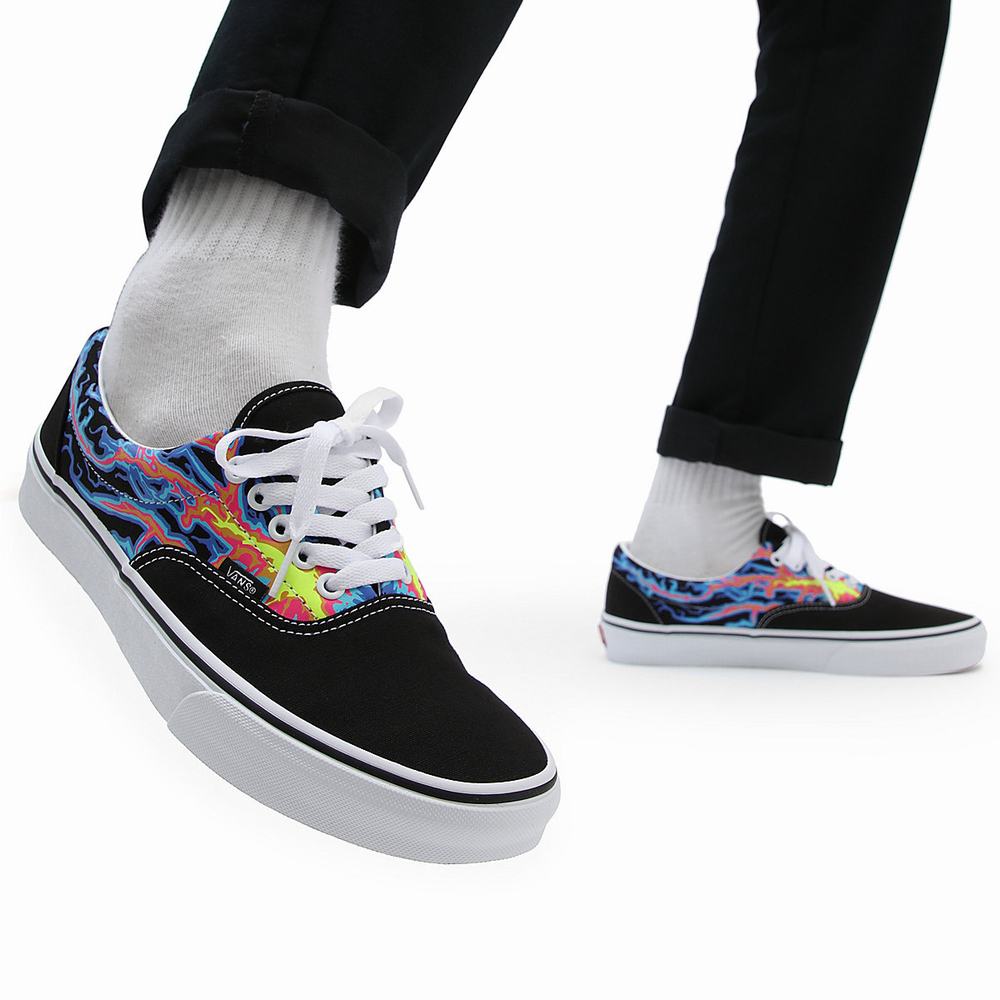 Men's Vans Electric Flame Era Sneakers Black / Multicolor | USA69572