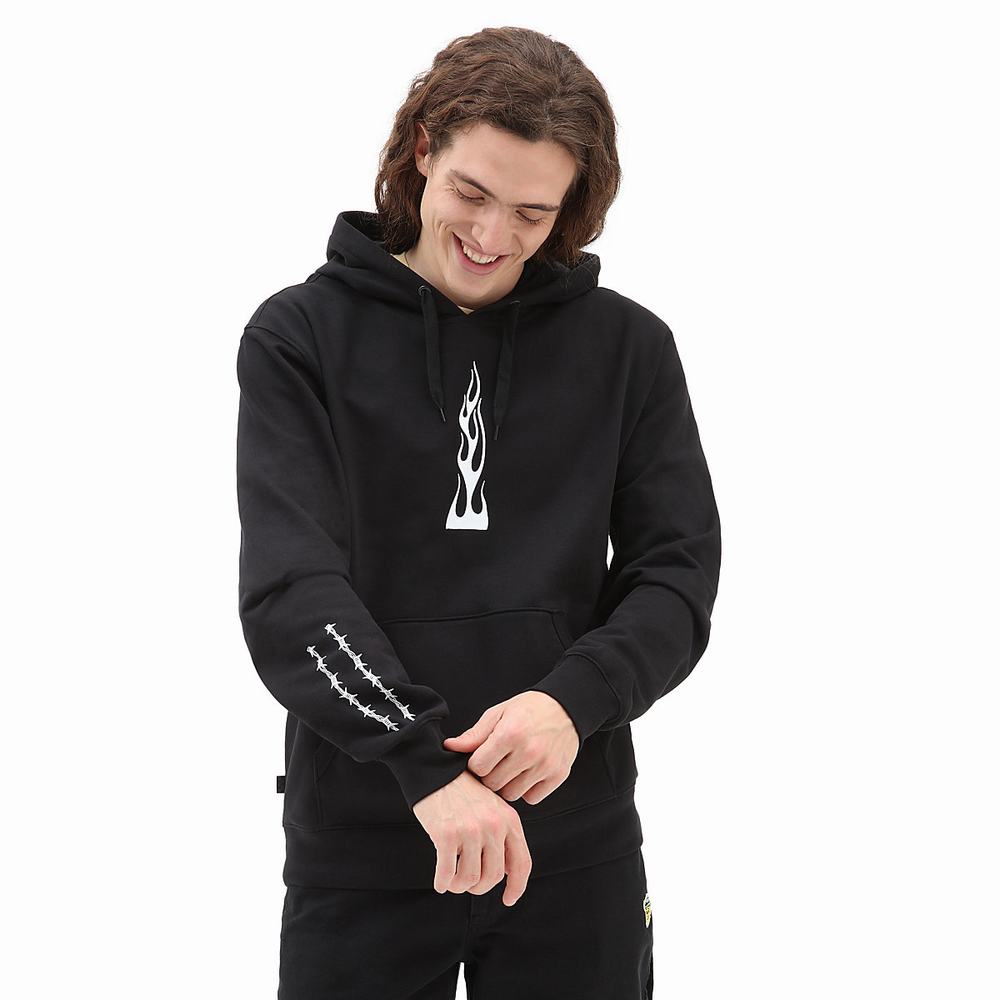 Men\'s Vans Elijah Berle Fleece Hoodie Black | USA73590